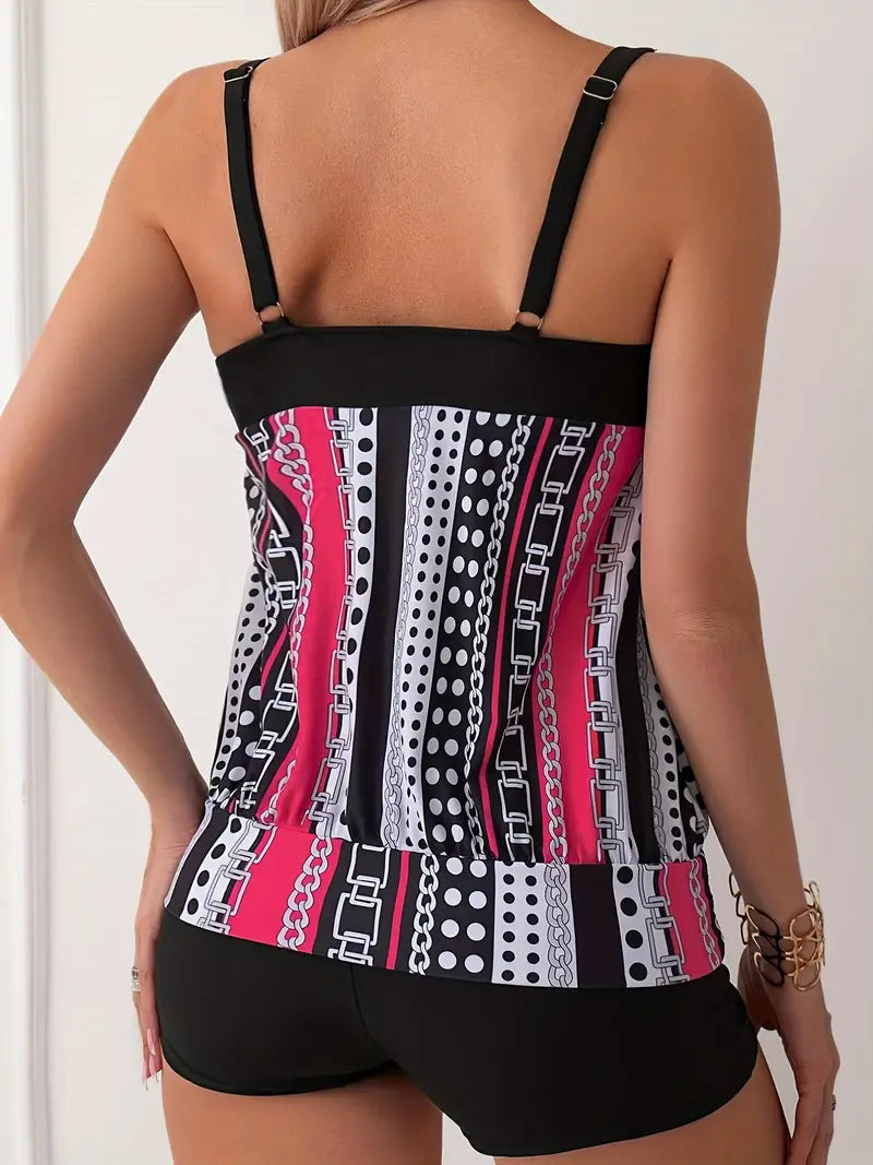 ND | Tankini rayé imprimé