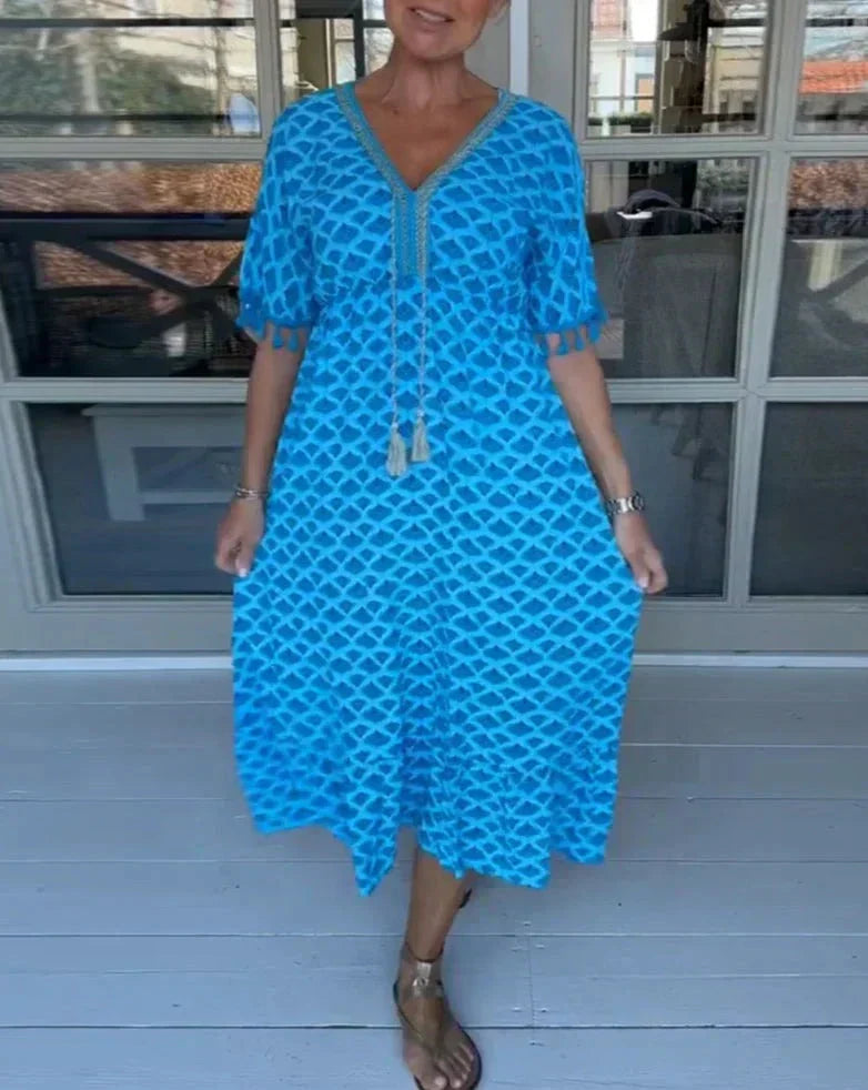 EP | Robe midi confortable et ample avec décolleté en V