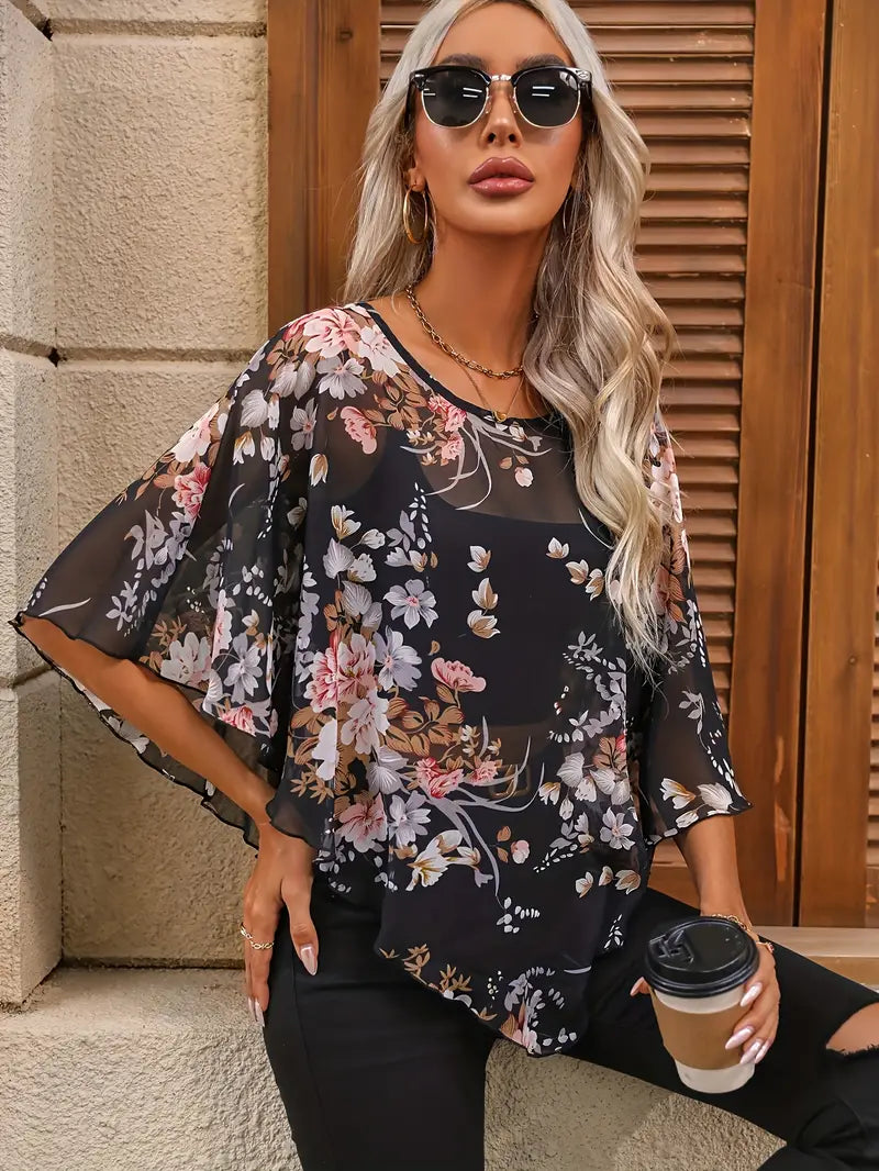 EP | Elégante blouse asymétrique à imprimé floral