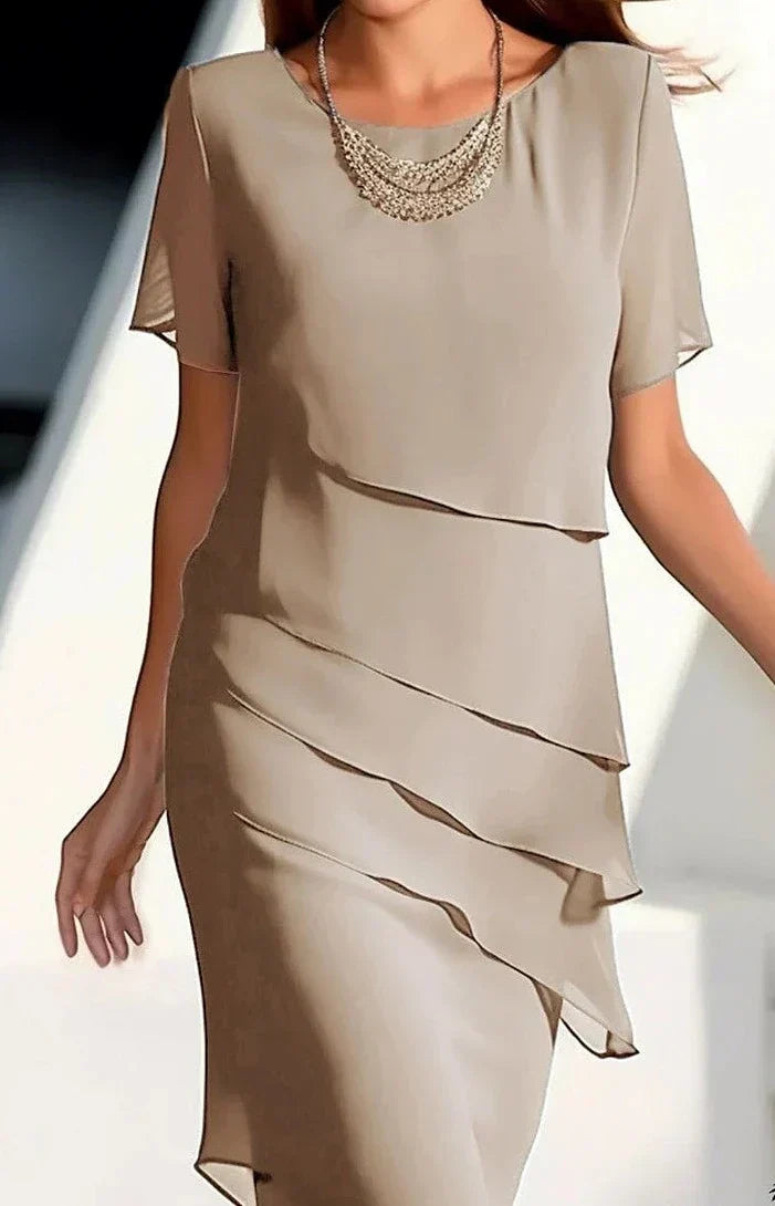 ND | Robe midi en mousseline de soie à superpositions