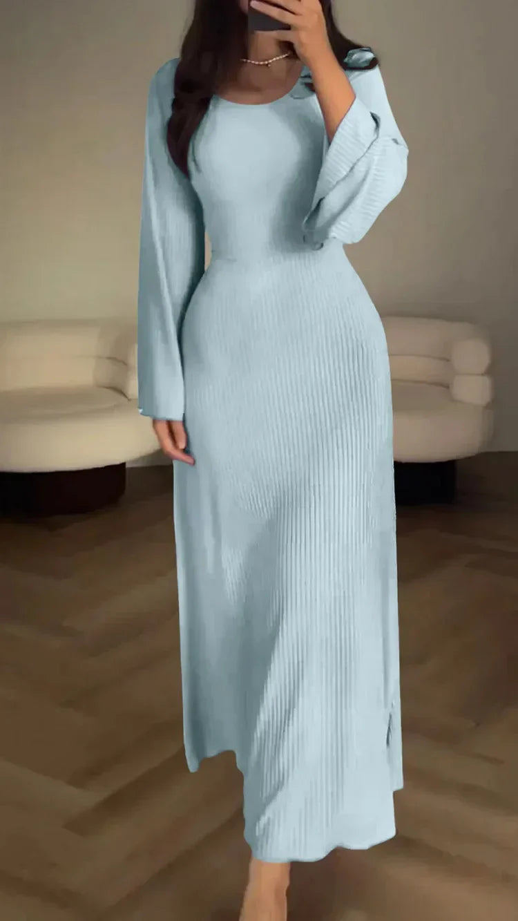 EP | Robe tricotée élégante avec lien à la taille