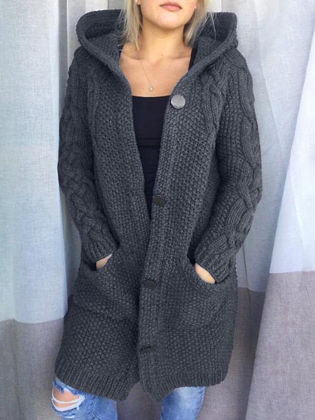 ND | Cardigan à capuche en grosse maille