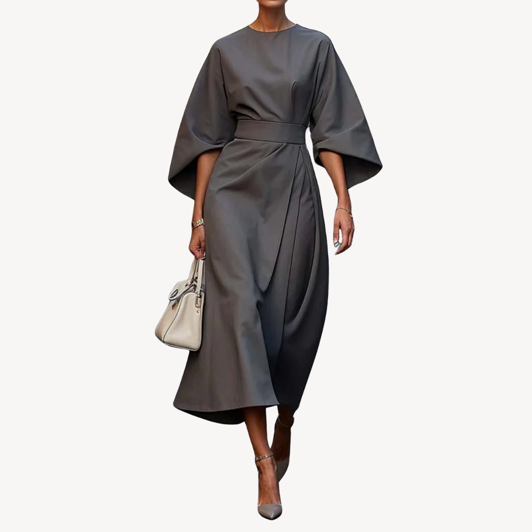 EP | Robe midi en coton avec ceinture pour femme