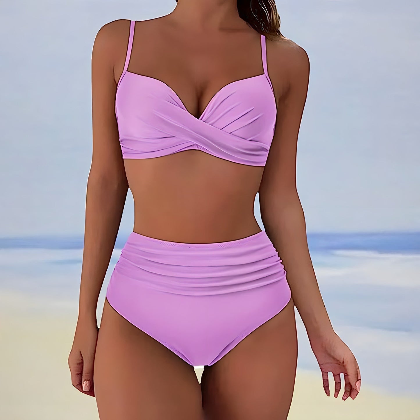 ND | Bikini taille haute avec haut twisté sur le devant