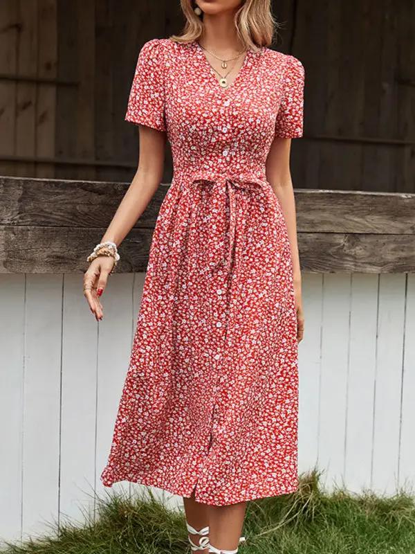 EP | Robe midi avec motif floral et cache-cœur