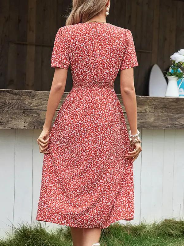 EP | Robe midi avec motif floral et cache-cœur