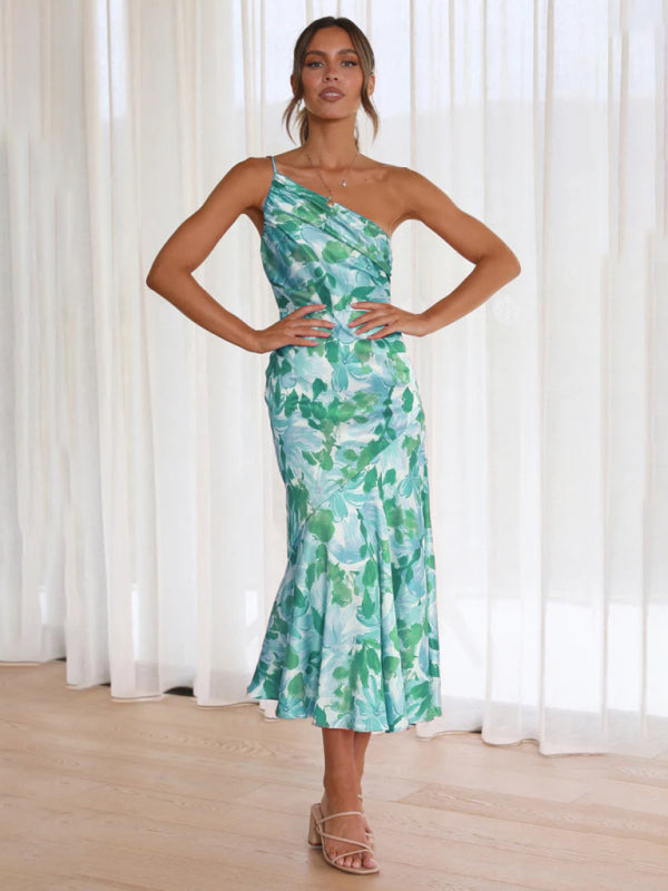 EP | Robe midi asymétrique avec motif floral