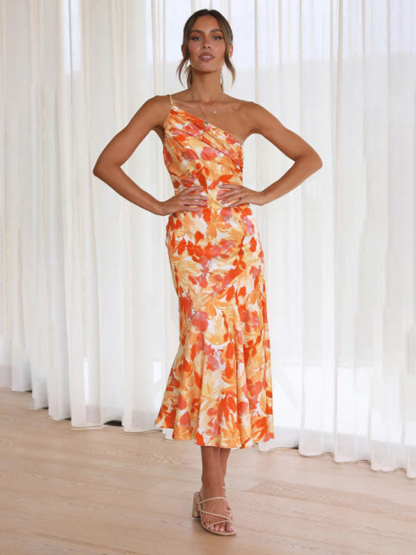 EP | Robe midi asymétrique avec motif floral