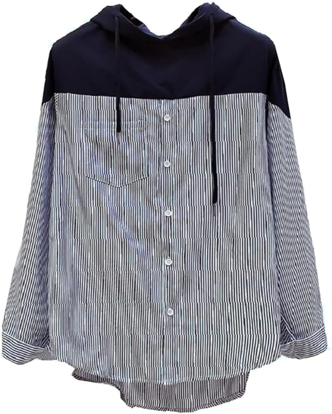 EP | T-shirt à capuche avec coutures rayées et cordon de serrage