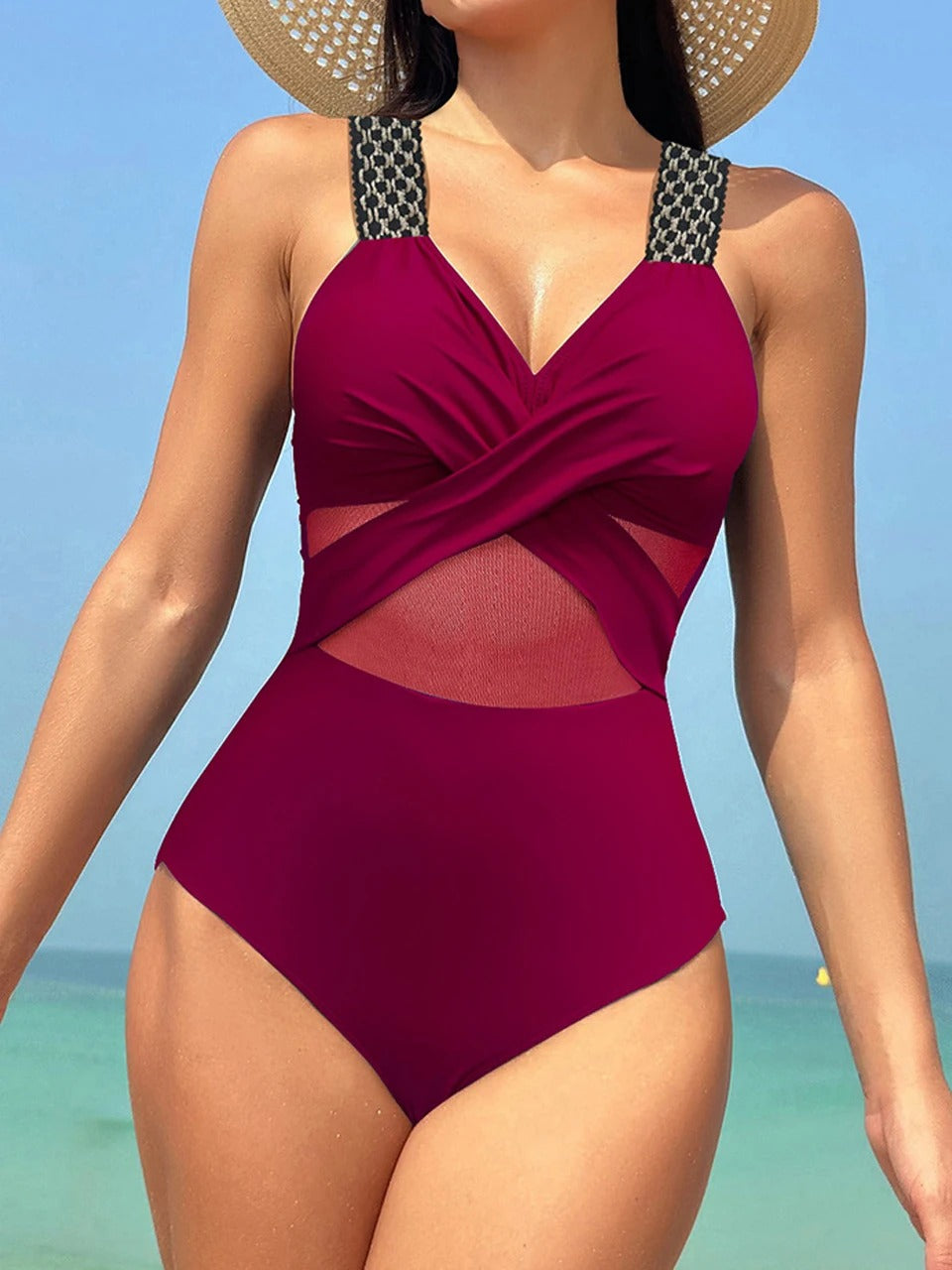 EP | Maillot de bain une pièce en maille avec bretelle droite