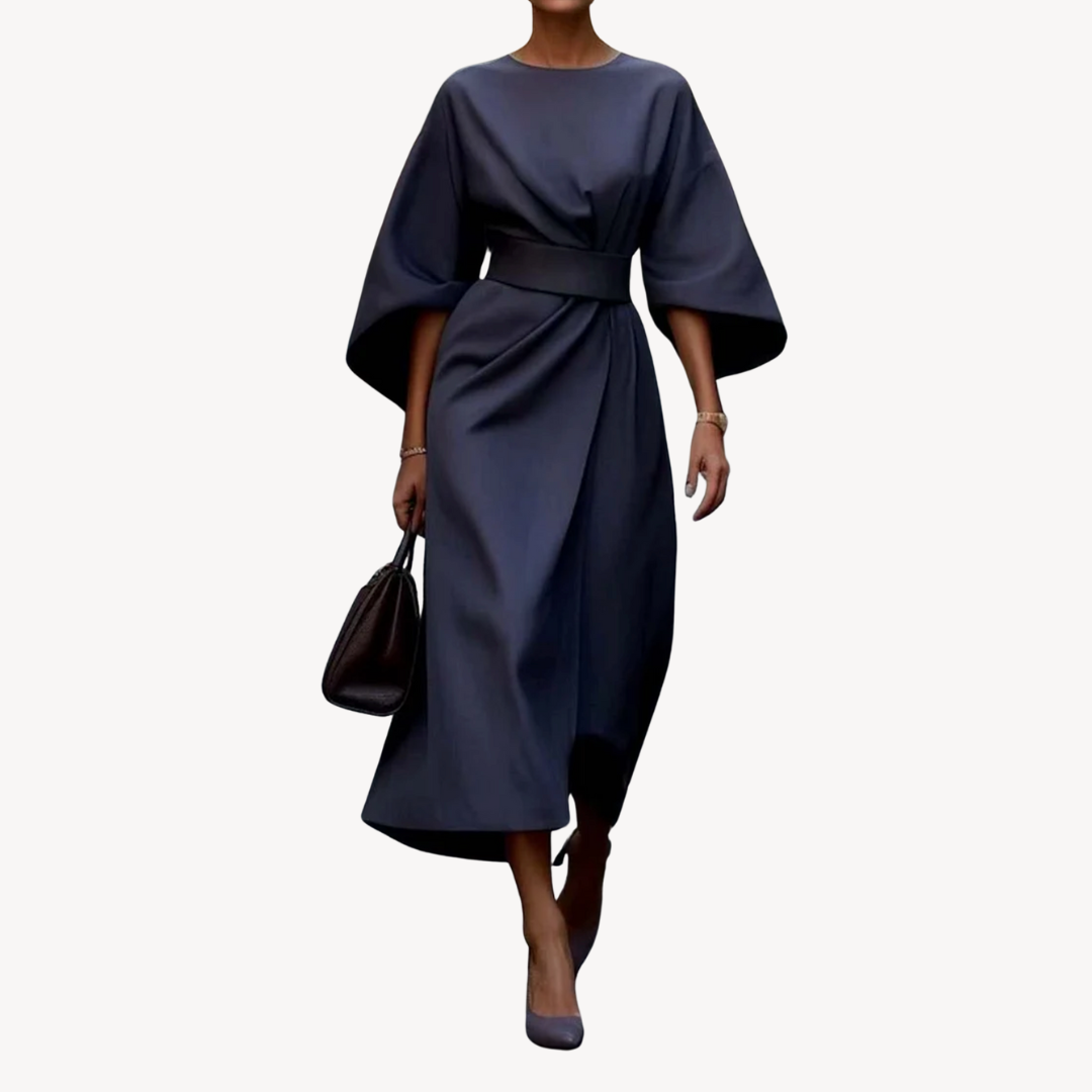 EP | Robe midi en coton avec ceinture pour femme