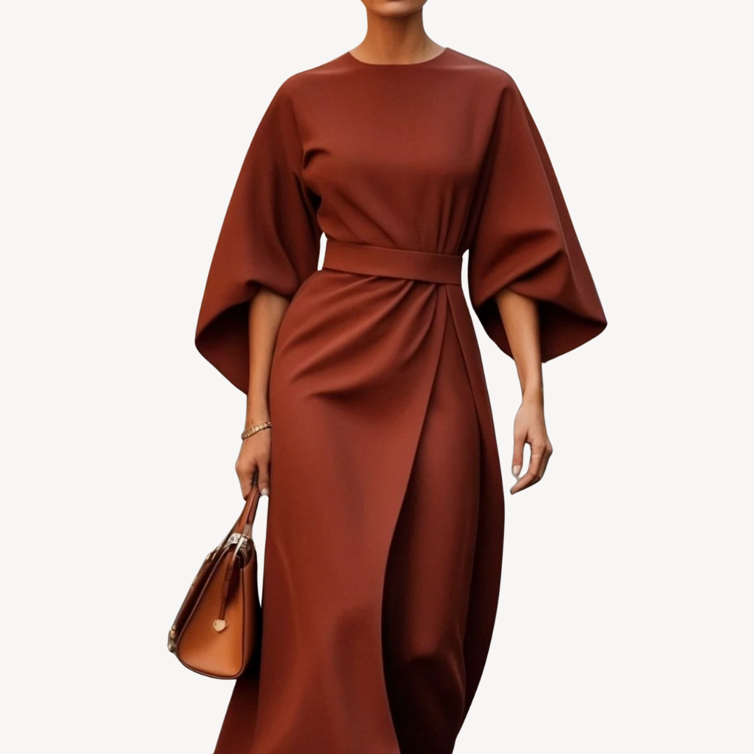 EP | Robe midi en coton avec ceinture pour femme