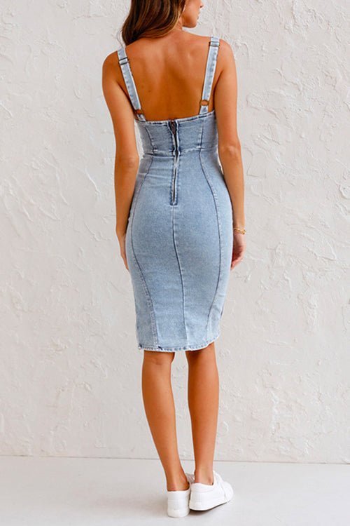 EP | Robe en denim avec bretelles réglables