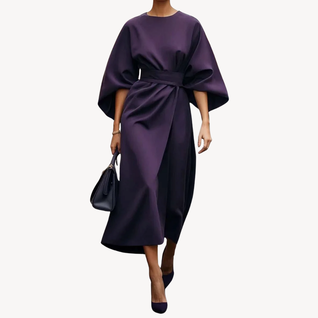EP | Robe midi en coton avec ceinture pour femme