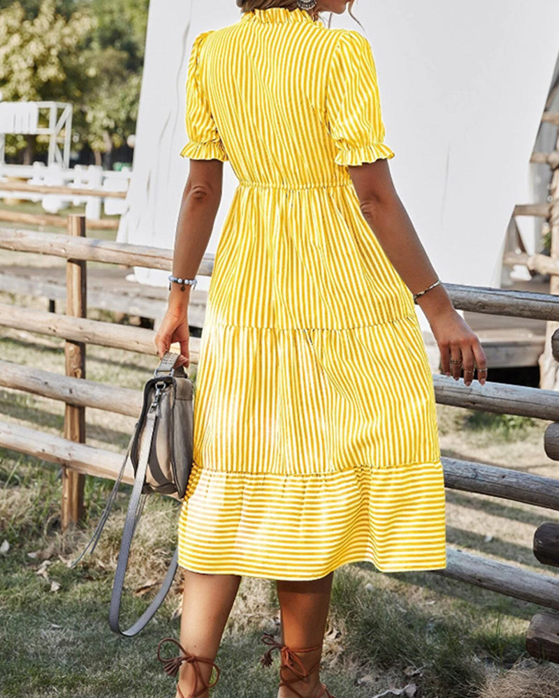 EP | Robe midi-ligne décontractée avec décolleté en V