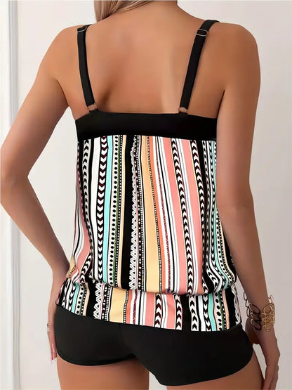 ND | Tankini rayé imprimé