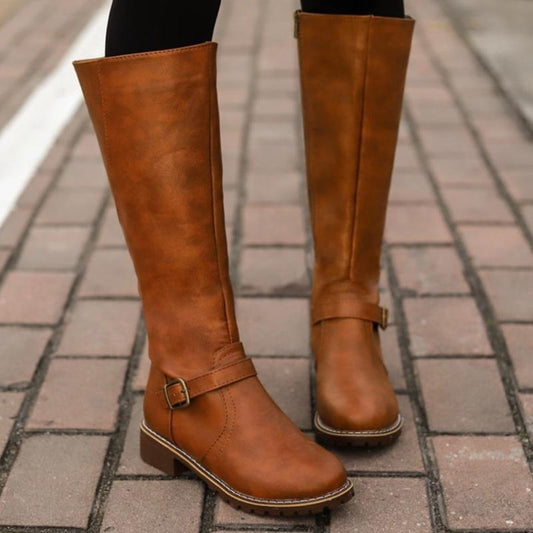 EP | Bottes hautes pour femmes avec boucle et talon