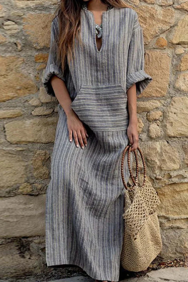 EP | Robe vintage en coton à rayures