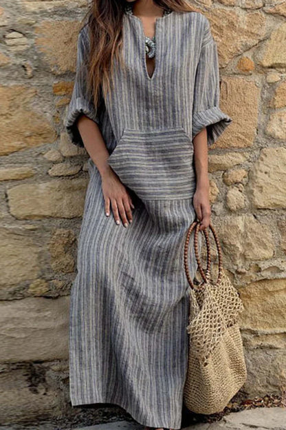 EP | Robe vintage en coton à rayures