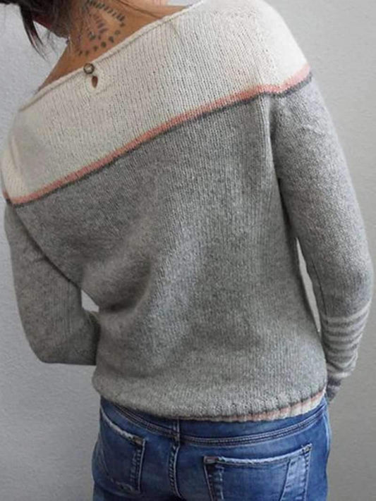ND | Pull en maille color block avec manches rayées
