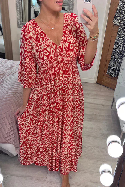 EP | Robe fleurie décontractée avec décolleté en V