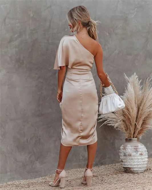 EP | Robe midi drapée glamour pour femme