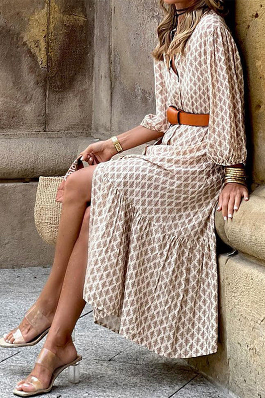 EP | Robe midi imprimée avec ceinture