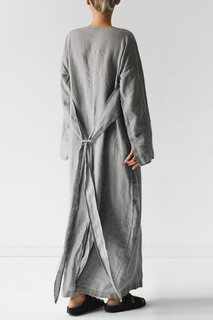EP | Robe midi en lin avec ceinture
