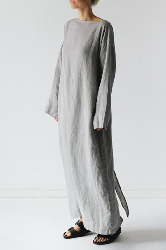 EP | Robe midi en lin avec ceinture