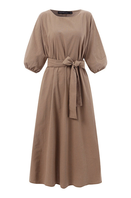 EP | Robe midi en lin avec ceinture