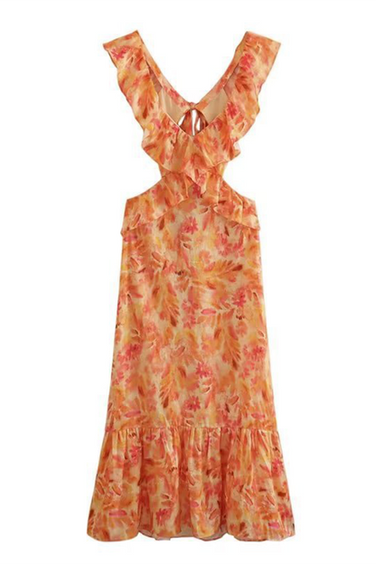 EP | Robe midi fluide à volants