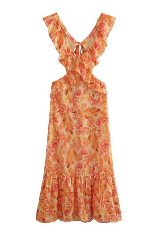 EP | Robe midi fluide à volants