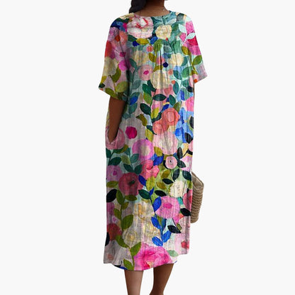 EP | femmes manches courtes robe midi pour le printemps été porter