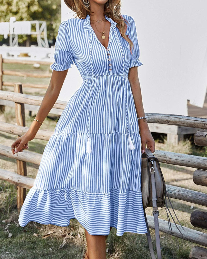 EP | Robe midi-ligne décontractée avec décolleté en V