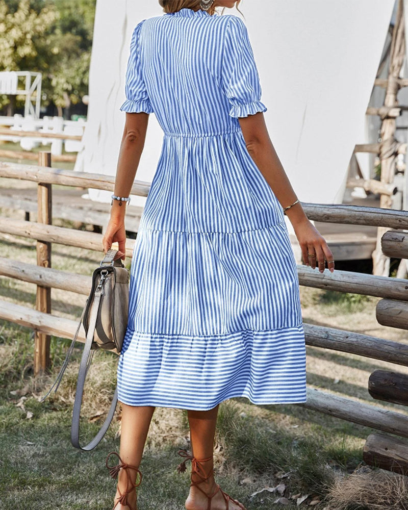EP | Robe midi-ligne décontractée avec décolleté en V