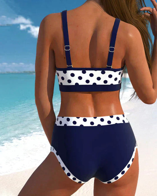 EP | Bikini taille haute Patchwork Polka Dot