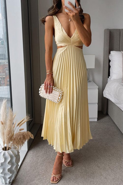 EP | Elégante robe midi plissée en satin