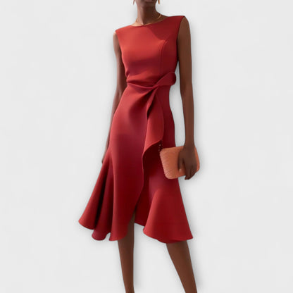 EP | Juliette™ - Robe midi asymétrique élégante drapée