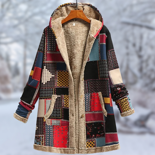 EP | Manteau d'hiver stylé avec capuche et imprimé