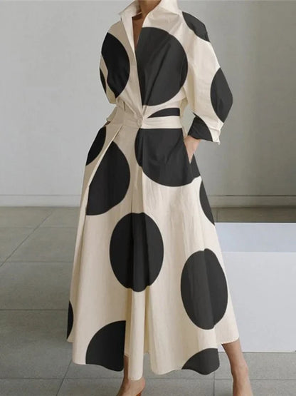 EP | Maxi-robe imprimée à taille haute avec tempérament