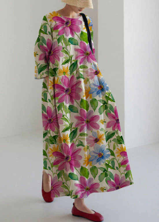 EP | abricot et fleurs violettes robes en coton patchwork sacs printemps