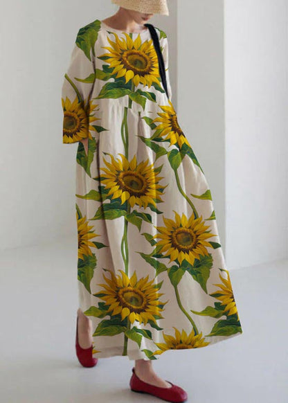 EP | abricot et fleurs violettes robes en coton patchwork sacs printemps