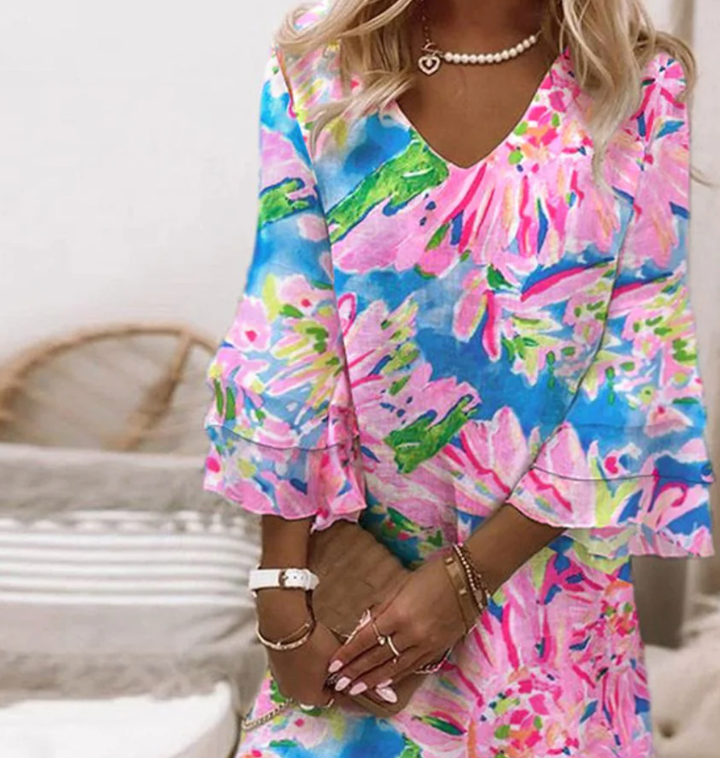 EP | Sweet Pink Mini-robe à manches cloche