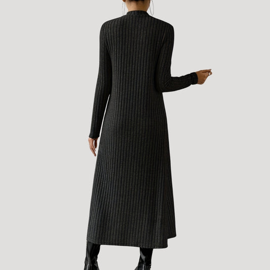 EP | Robe midi bodycon femme en maille côtelée avec superposition