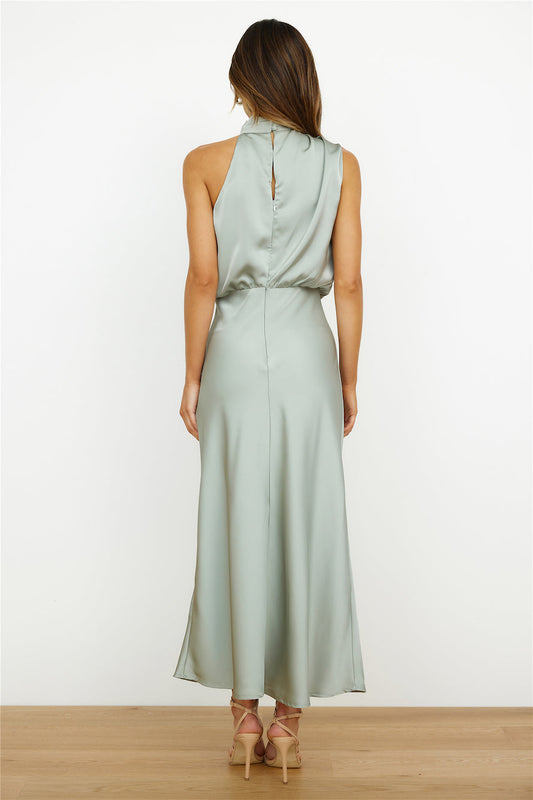 EP | Robe midi drapée en satin