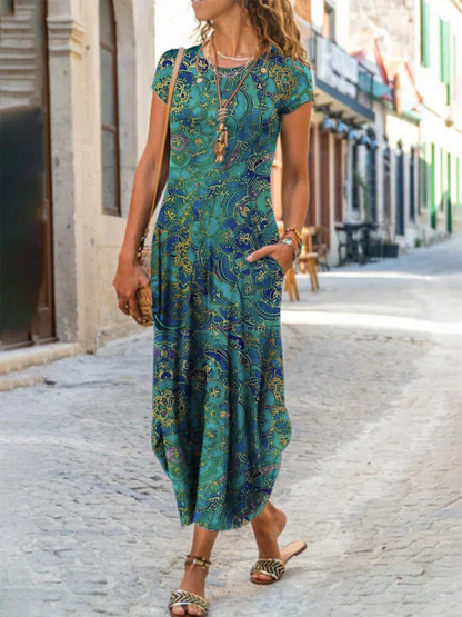 EP | Robe midi imprimée abstraite