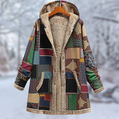 EP | Manteau d'hiver stylé avec capuche et imprimé