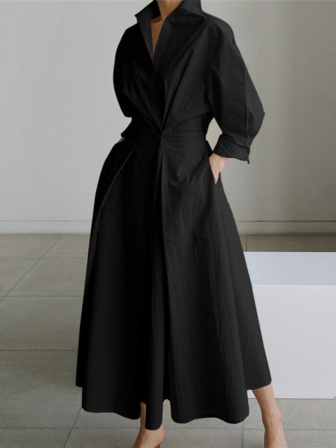 EP | Robe midi chic avec fermeture à boutons