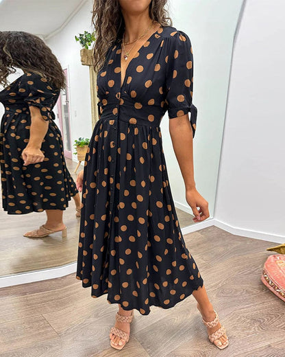 EP | Robe midi avec porte-monnaie Pois
