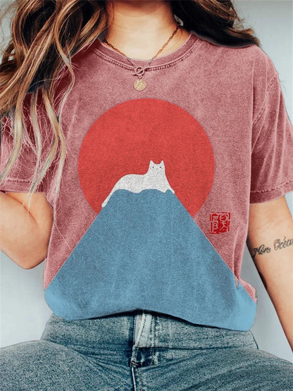 ND | Graphisme chat montagne T-shirt
